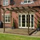 image 2 of Wall Mounted Pergola and Decking Kit - L360 x W360 x H270  cm - Rustic Brown