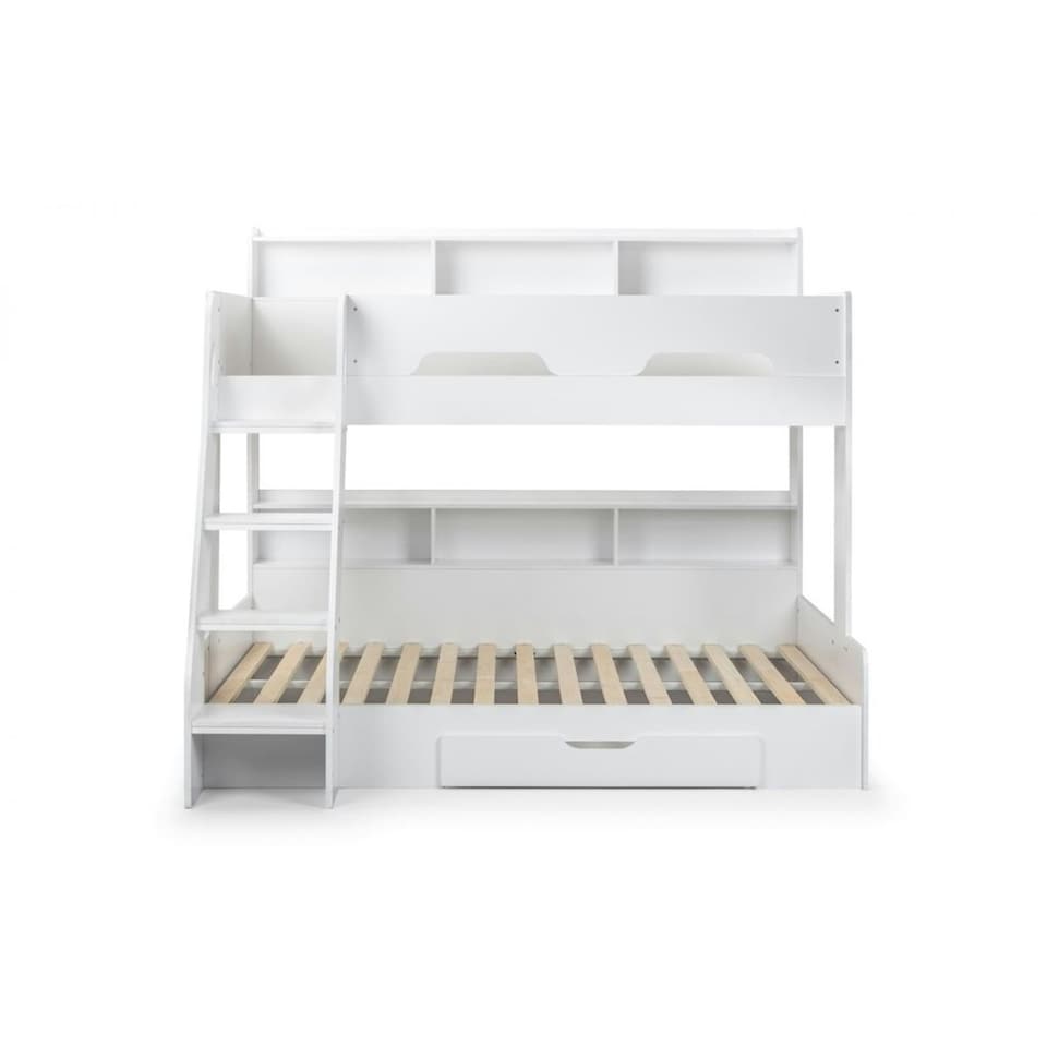 image 1 of Pure White Triple Sleeper Book Case Bunk Bed 3ft (90cm) - Best Seller