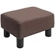 image 9 of HOMCOM Chic Linen Fabric Footstool Ottoman Cube with 4 Plastic Legs Brown