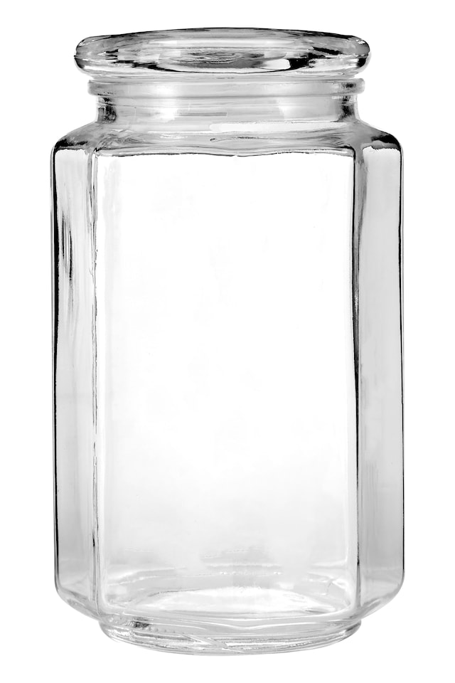 image 1 of Interiors by Premier Glass Storage Jar – 1040ml, Clear Glass with Airtight Clip-Top Lid, Perfect for Storing Tea
