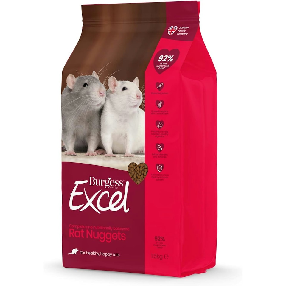 image 1 of Burgess Excel Rat Nuggets 1.5KG x 4 Pack