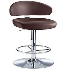 Jamaica Height Adjustable Bar Stool Brown Faux Leather . Brown