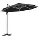 image 9 of Outsunny 3(m) Solar LED Cantilever Parasol Adjustable Garden Umbrella Dark Grey