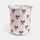 image 3 of OHS Kids Bows Print Laundry Basket Clothes Storage Toy Organiser | Multi | Monochrome