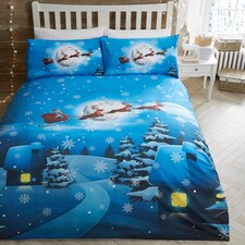 Bedlam Santa Glow In The Dark Duvet Cover Set Multi