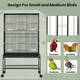 image 6 of Yaheetech 134.5 cm Tall Large Parrot Cage Rolling Metal Birdcage Black