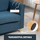 image 6 of HOMCOM 2 Seater Sofa, Compact Loveseat, Linen Upholstered Couch with Wood Legs and Armrest, Small Sofa for Living Room and Home Office Blue
