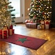 image 3 of Christmas Star PVC Spaghetti Doormat - Red, Black & Green Design Red | 90cm x 60cm