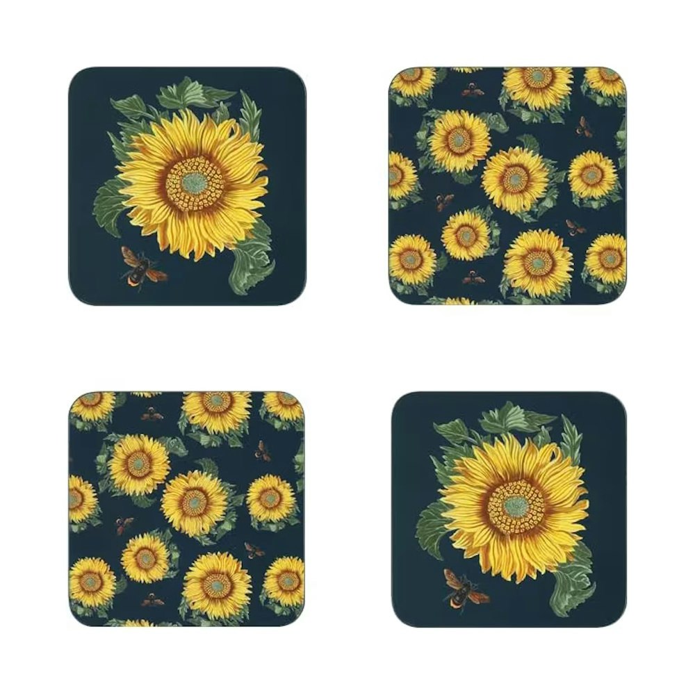 Dexam RHS Set of 4 Non Slip Sunflowers Coasters