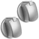 image 1 of SPARES2GO Control Knob Switch Button for Indesit Oven Cooker (Pack of 2, Silver / Inox)