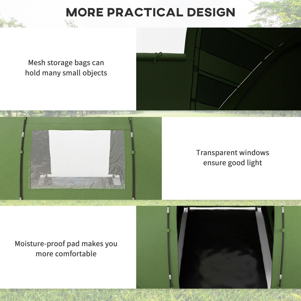 image 1 of Outsunny 4-6 Persons Camping Tent Dome Family Travel Group Hiking Room Fishing