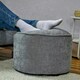 image 2 of icon Round Chenille Bean Bag Pouffe Grey Large Chenille Footstool | Grey | Grey | M