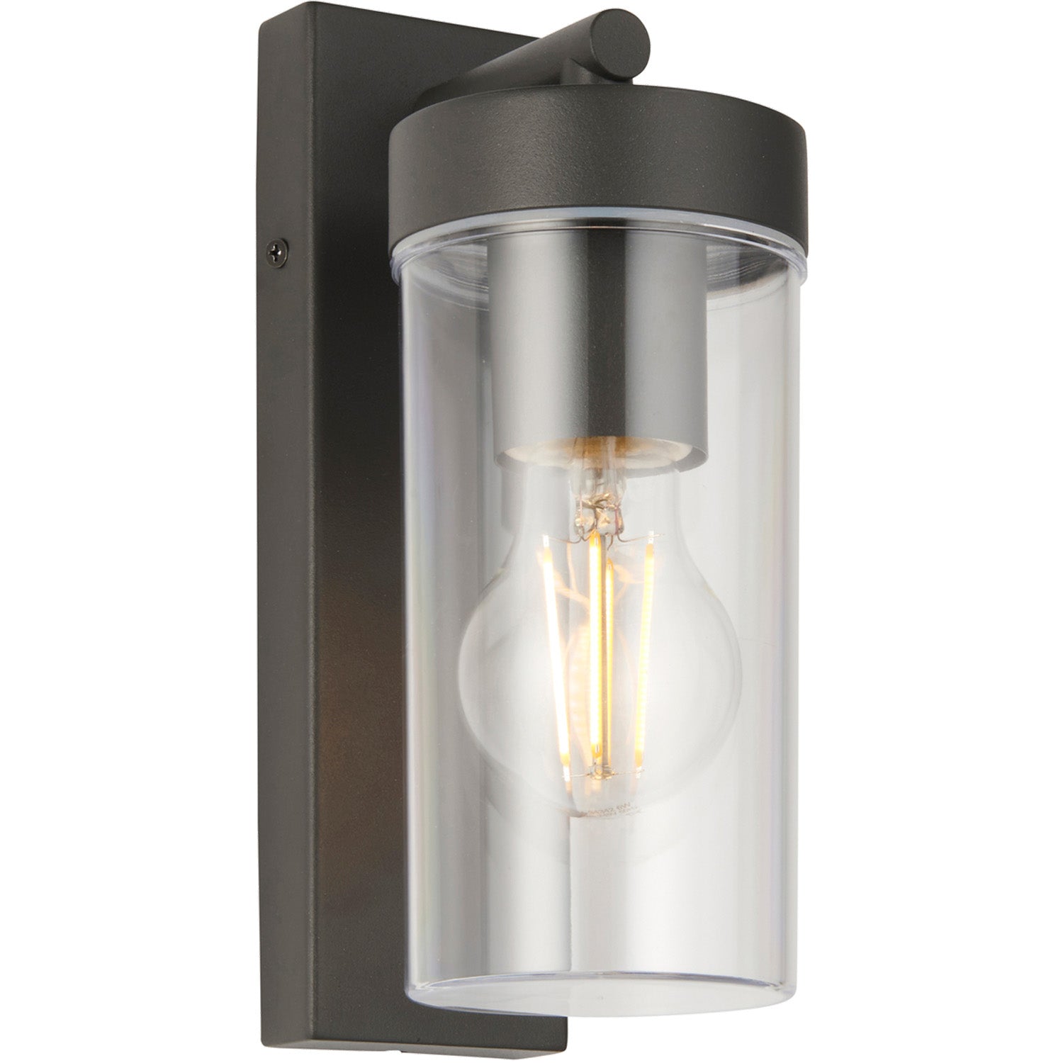 Loops Modern Outdoor IP44 Wall Lantern Light - Dimmable 15W E27 LED - Stainless Steel in Metallics