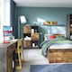 image 3 of Brooklyn Low Bookcase with 2 Doors and 2 Drawers in Walnut and Dark Matera Grey