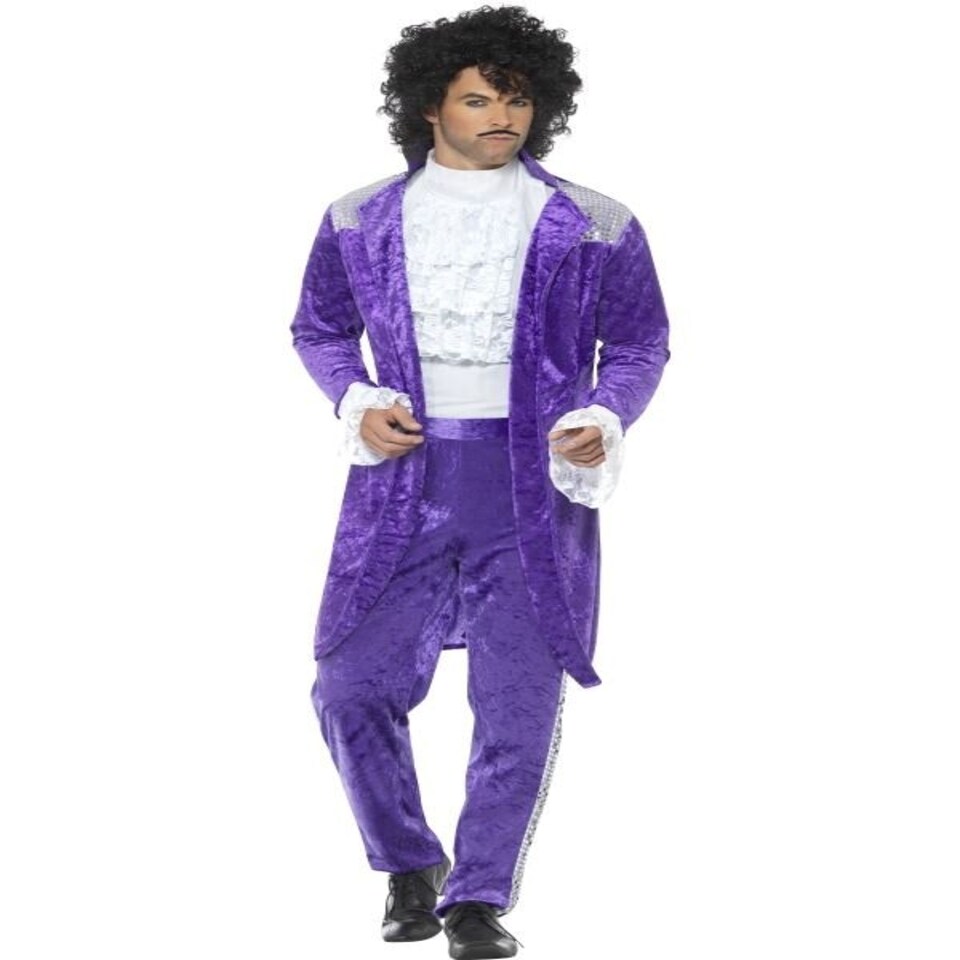 80s Purple Musician Costume - Purple - with Jacket - Mock Shirt & Trousers - 48004L