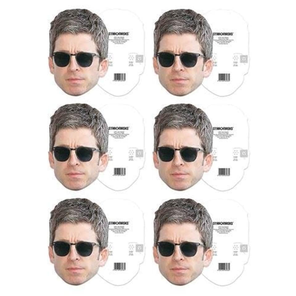 image 1 of Noel Gallagher Cardboard Face Masks - Pack of 6