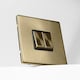 image 3 of SE HOME Antique Brass Screwless Plate 13A Fused Ingot Connection Unit With Neon With Flex - Black Trim - SE Home | Brown | Antique Brass