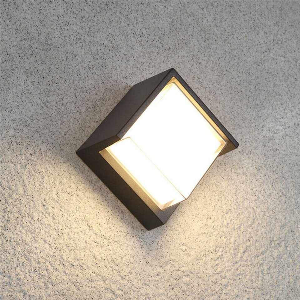 image 1 of CGC Lighting Sophia Square Black and White LED Wall and Ceiling Light | Multi | Black | Height: 16 cm, width: 16 cm, depth: 10 cm