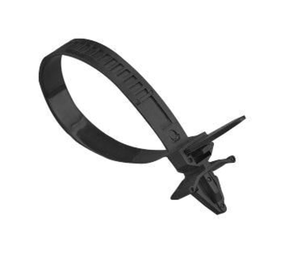 image 1 of PRO ELEC - Push Mount Cable Ties, 100mm x 2.5mm, Black, Pack of 100