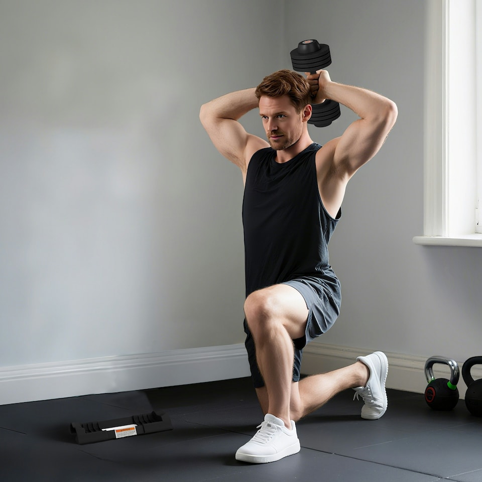 image 1 of SPORTNOW 4-in-1 Adjustable Dumbbells, Weights Set, 7kg, 13kg, 18kg, 24kg
