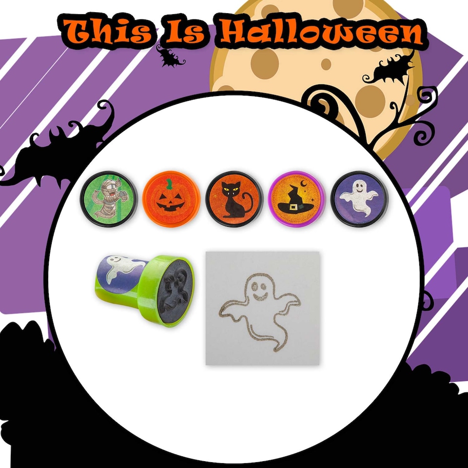 image 1 of PMS Halloween Mini Stampers Spooky Designs - Pack of 8 Multicolour