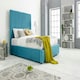 image 1 of Merki Plush Double Bed Frame - Teal