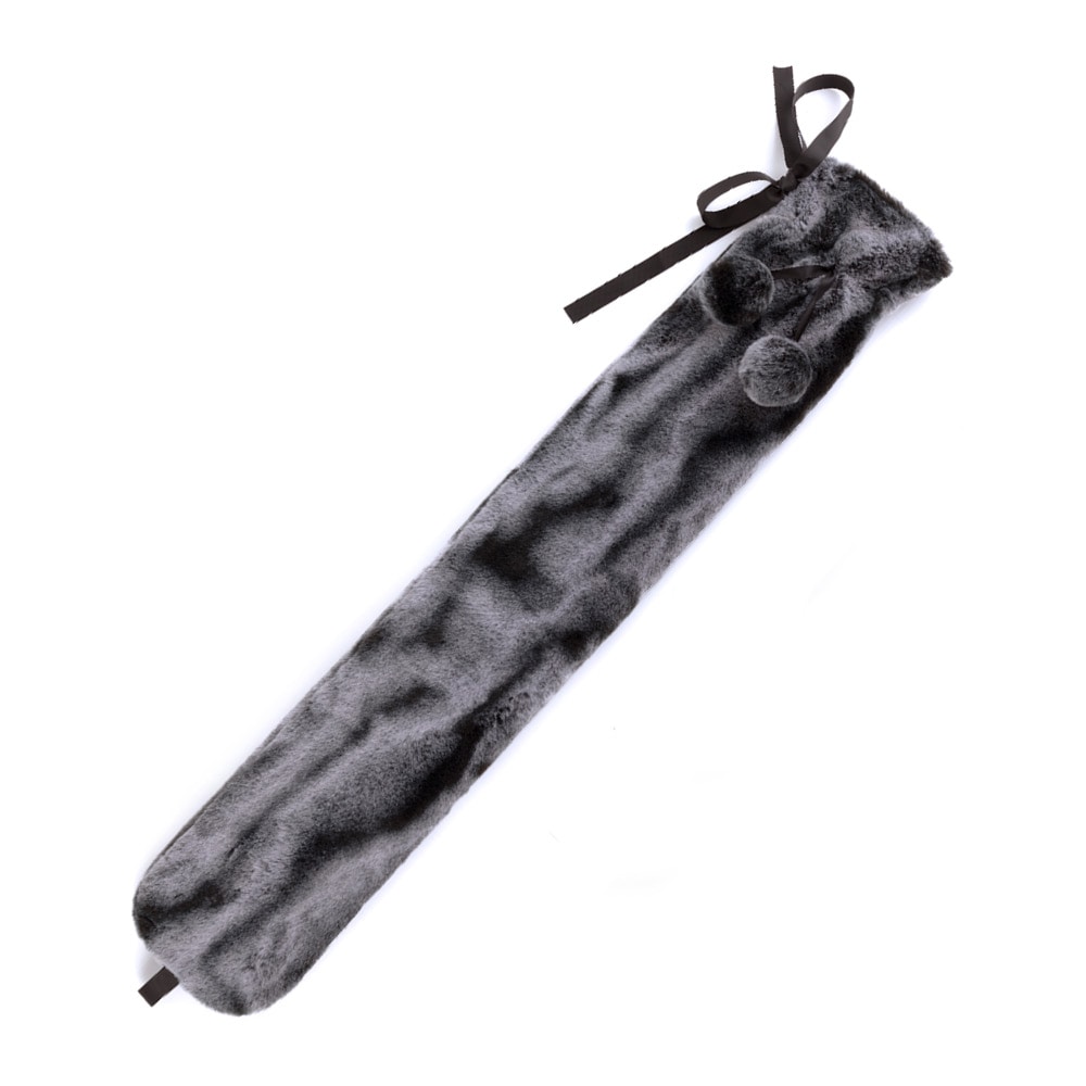 Wrap Around Long Hot Water Bottle Velvet Grey