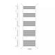 image 2 of Matt Black 1600 x 500mm Heated Bathroom Towel Rail Warmer Ladder Radiator with Straight Manual Valves Pair