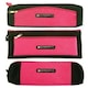 image 4 of Just Stationery Assorted Shaped Glitter Pencil Case - Pink/Black single supplied