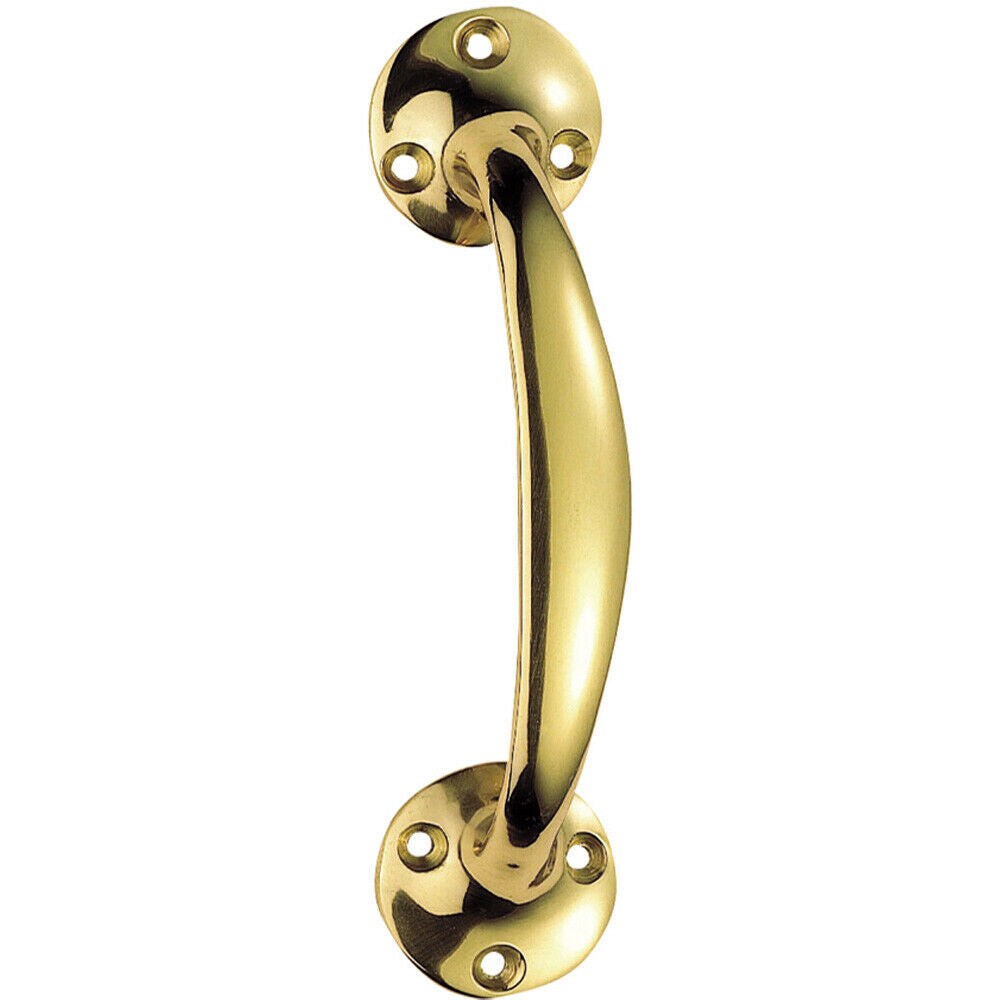 Loops Victorian Bow Shaped Pull Handle 152mm Length 32mm Proj Polished Brass in Metallics