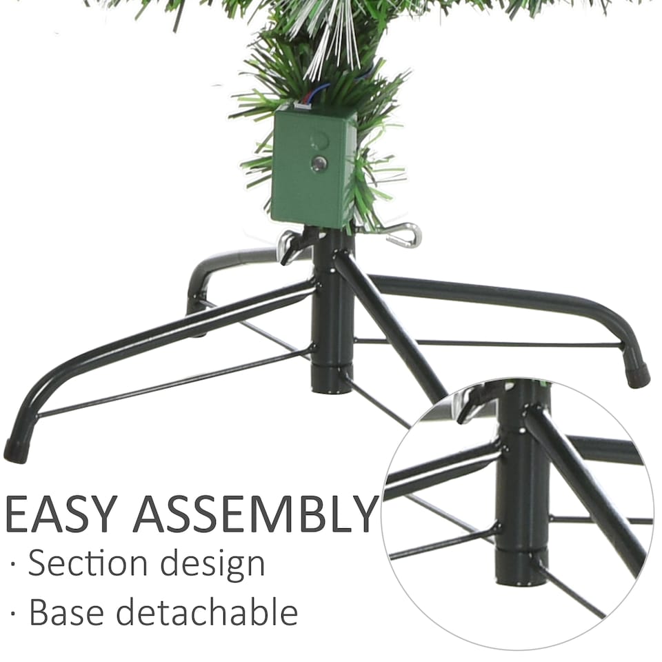 image 1 of HOMCOM 5ft White Light Artificial Christmas Tree w 180 LEDs Star Topper TriBase Full Bodied Seasonal Decoration PreLit Home