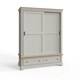 image 2 of Faire 150cm Sliding Combination Wardrobe in Dove Grey with Oak Top Grey