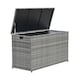 image 1 of Teamson Home Outdoor Garden Storage Box X-Large 700L Grey Wicker Rattan