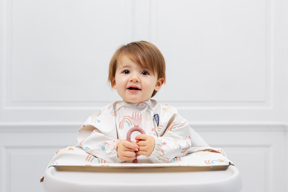 image 1 of Bibado Sporkit Multi-Stage Baby Weaning Spork & Dipper - Blush, 2 Pack