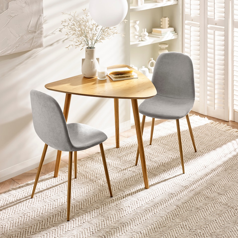 image 1 of Athena Light Oak Triangular 3 Seater Dining Table