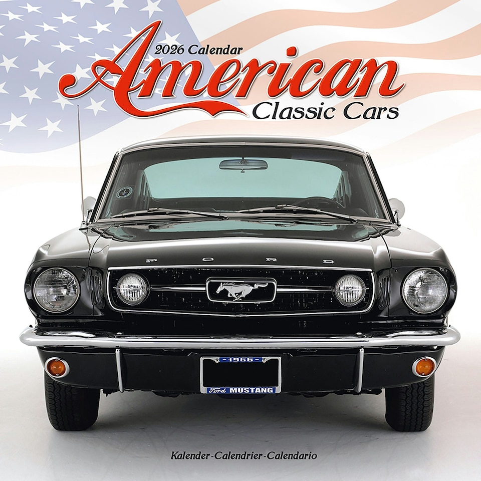 image 1 of American Classic Cars 2026 Calendar | Square Wall Calendar | Car Enthusiast Gift | Plastic Free Packaging | by Avonside Publishing