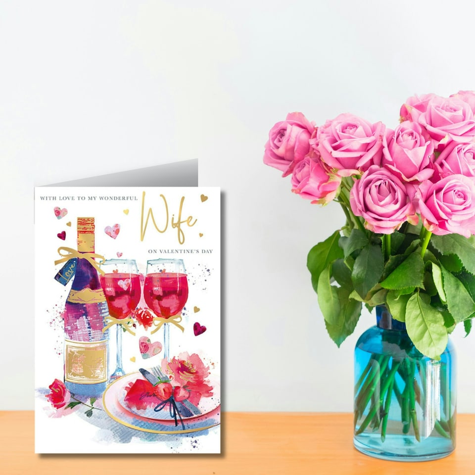 image 1 of Words 'n' Wishes Valentine Day Card for Wife, 23.5 x 16.5 cm,