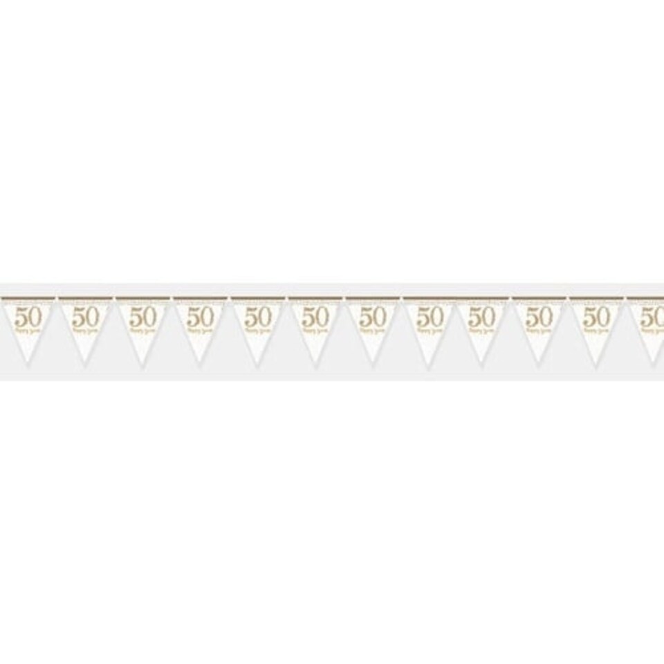 Sparkling Golden Anniversary Prismatic Plastic Bunting 400cm