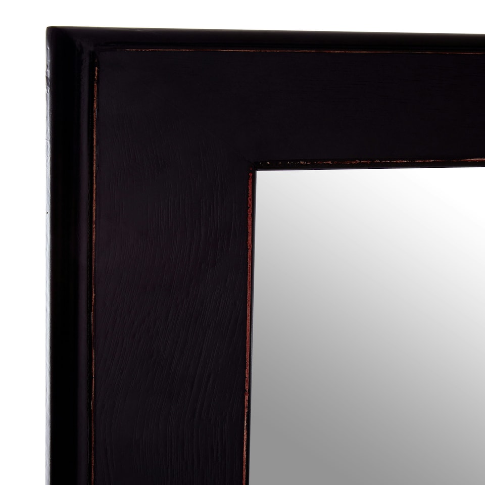 image 1 of Interiors by Premier Large Wall Mirror, Grain Pattern Black Frame Mirror for Home, Office, Closet Black