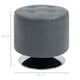 image 3 of HOMCOM 360 Swivel Foot Stool Round PU Ottoman with Thick Sponge Padding and Solid Steel Base, Grey