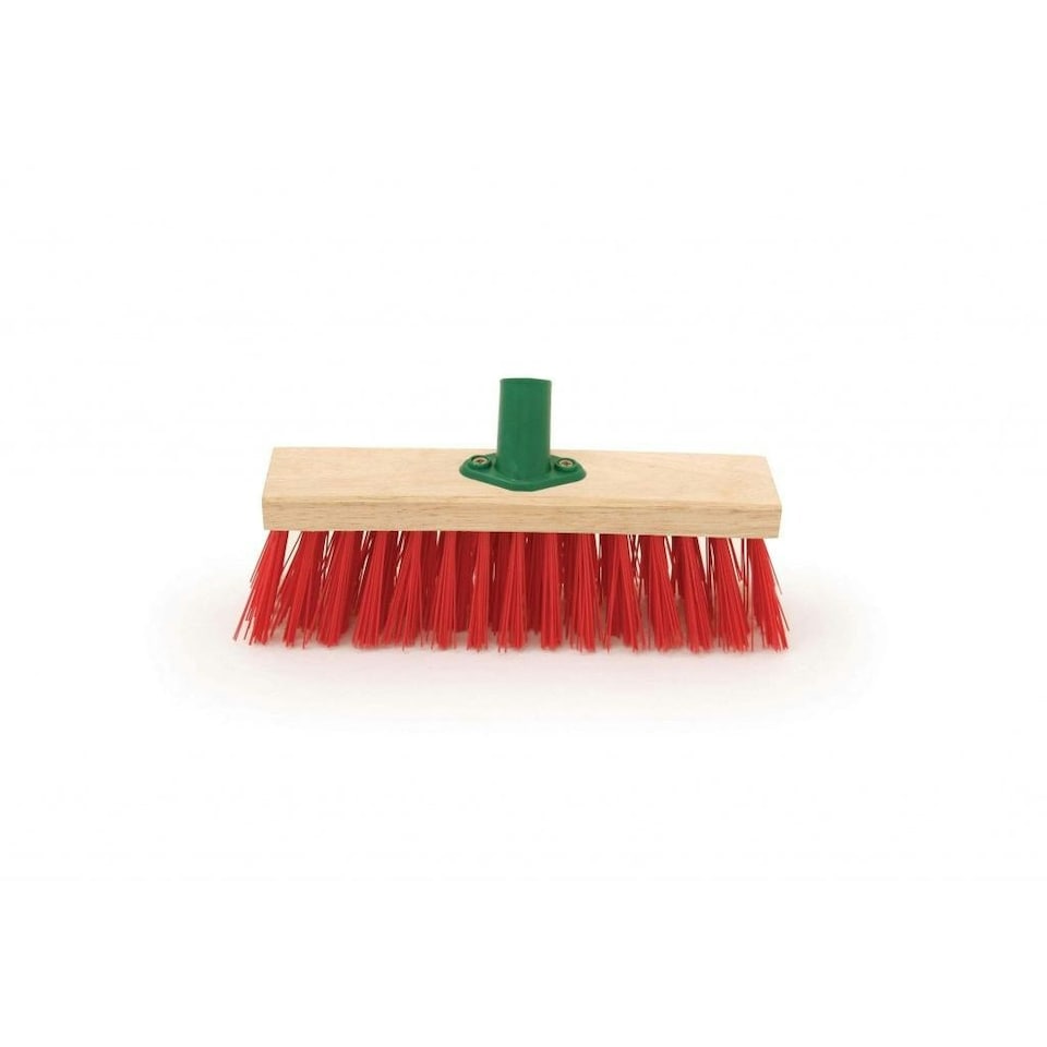 Bentley PVC Yard Broom Head With Bracket - Red - 11in
