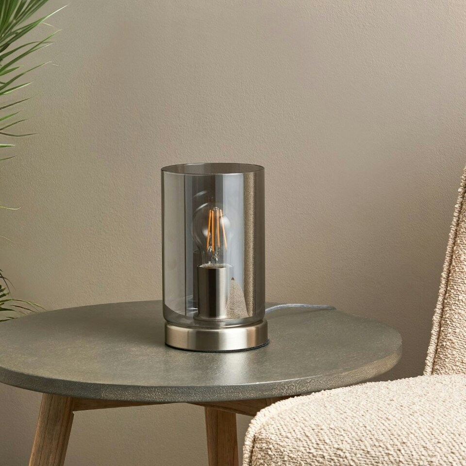 image 1 of Kingsholm Satin Nickel & Glass Touch Table Lamp Silver