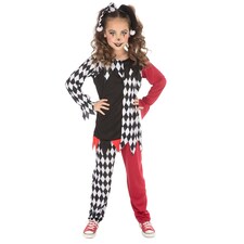Bristol Novelty Girls Terrorquin Clown Costume - Black/White/Red - XL XL