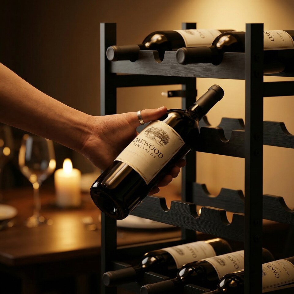 image 1 of HOMCOM Wine Rack Freestanding 5-Tier 20-Bottle Capacity Black