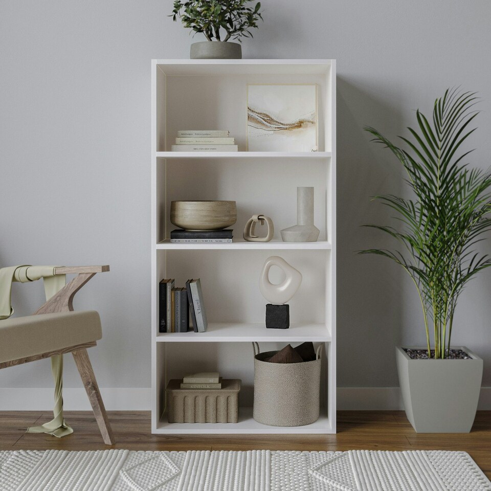 image 1 of Wide 4-Tier Bookcase Grey | Unit Colour: Grey