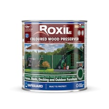Roxil Wood Stain Preserver (1L Fir Green) - 5 Year Protection for Indoor & Outdoor Decking, Fence, Shed, Furniture.5 m Coverage