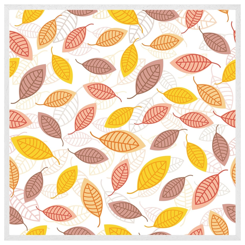 image 1 of Small autumn leaves (Picture Frame) White | M