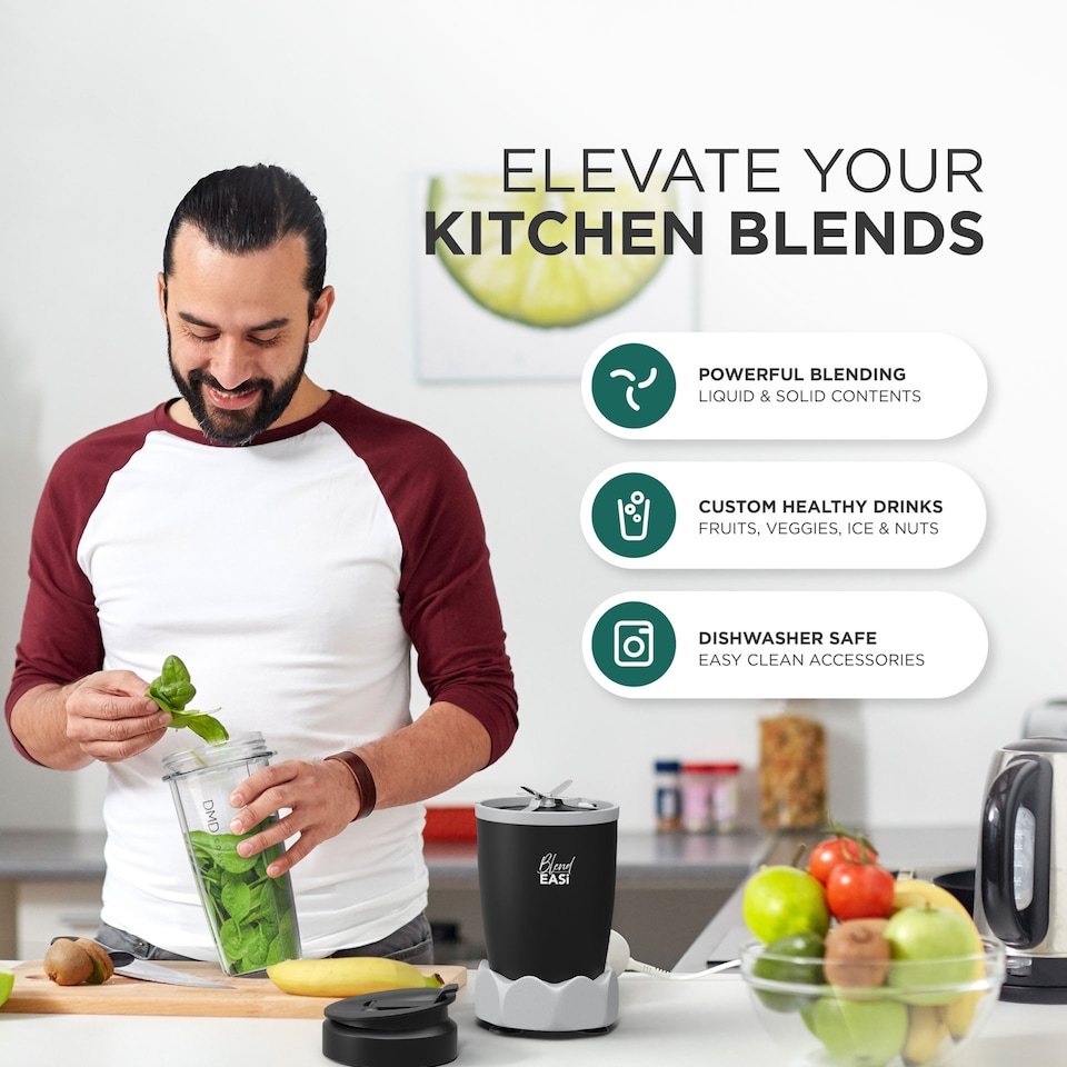 image 1 of DMD Nutri Bullet Smoothie Blender Starter Kit with 800ml Jug Beaker | Black
