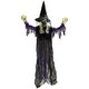 image 1 of Outsunny Voice Activated Halloween Animatronics Hanging Witch, Purple