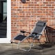 image 2 of Multi Position Garden Zero Gravity Relaxer Chair Sun Lounger in Black & Silver | Black | Black